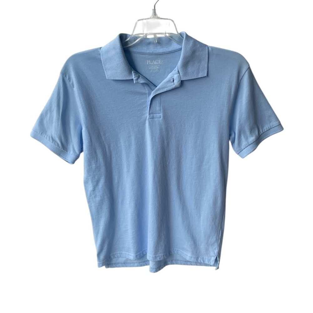 PLACE BOYS LIGHT BLUE SHORT SLEEVE POLO SIZE LARGE